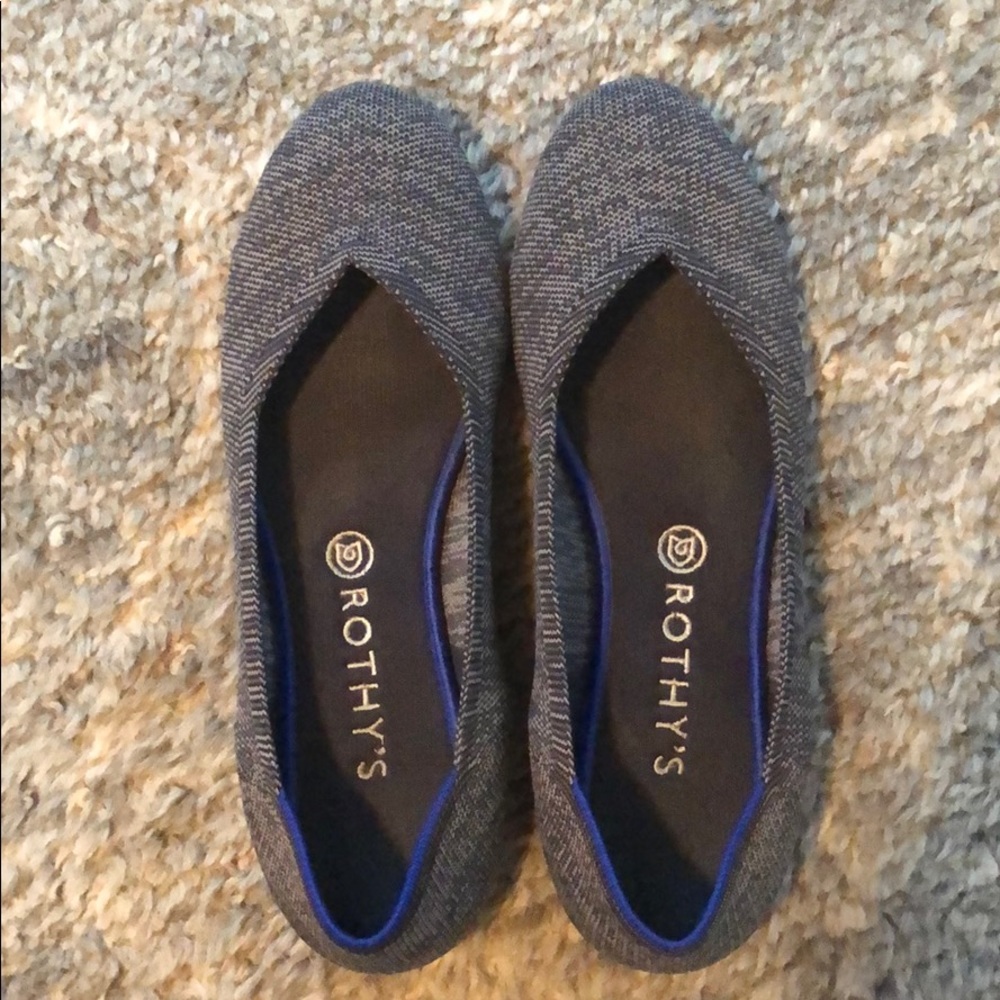 Rothy’s size 10.5 birds eye flats. Pink soles!